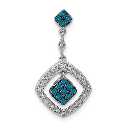 14K Weißgold 14K Weißgold 1/4ct. Weiß und Blau Diamant Hängend Anhänger