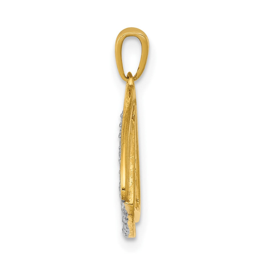 10K Gelbgold 1/6ct. Diamant Doppelt Dreieck Anhänger