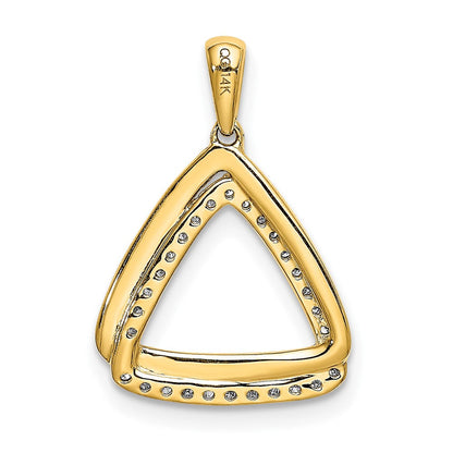 10K Gelbgold 1/6ct. Diamant Doppelt Dreieck Anhänger