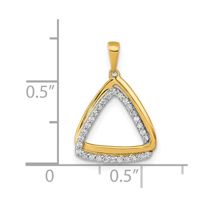 10K Gelbgold 1/6ct. Diamant Doppelt Dreieck Anhänger
