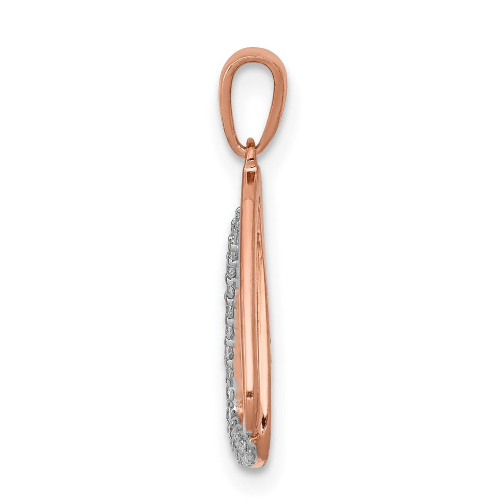 14K Roségold 0,16 ct. Echter Diamant Doppel-Dreieck-Anhänger