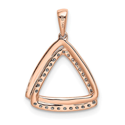14K Roségold 0,16 ct. Echter Diamant Doppel-Dreieck-Anhänger