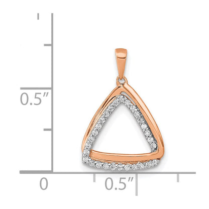 14K Roségold 0,16 ct. Echter Diamant Doppel-Dreieck-Anhänger