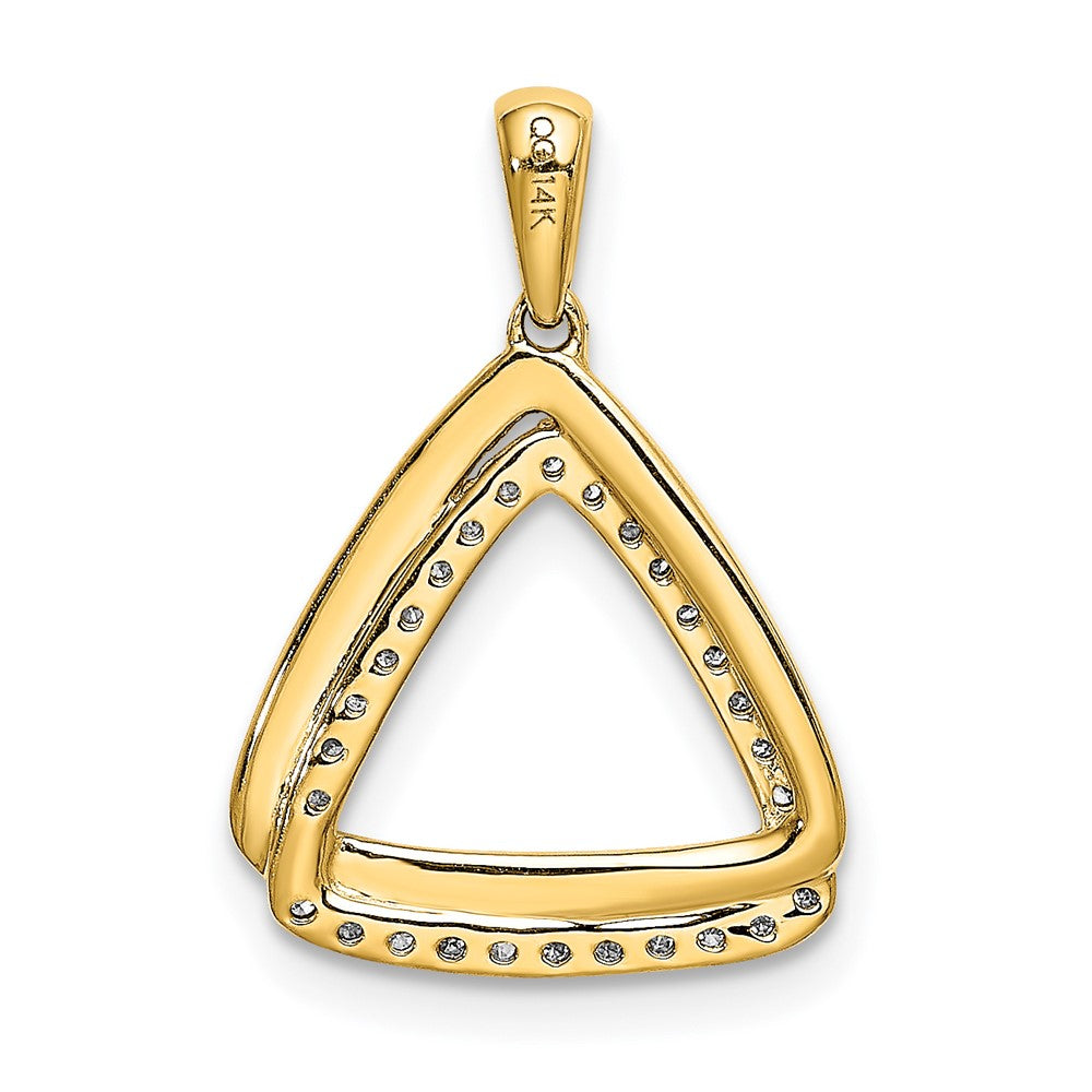 14K Gelbgold 1/6ct. Echt Diamant Doppelt Dreieck Anhänger