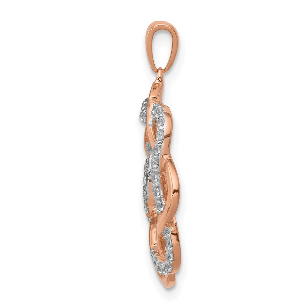 14K Roségold Anhänger mit 0,2 ct. echtem, verschlungenem Diamant