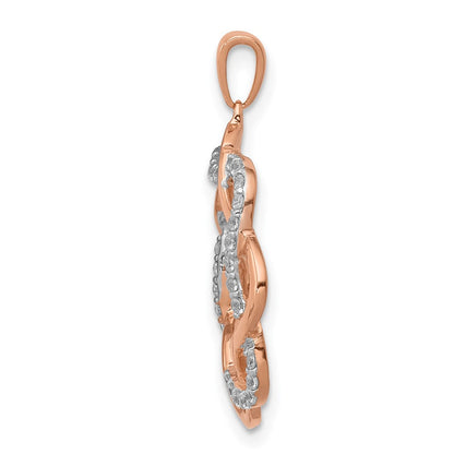 14K Roségold Anhänger mit 0,2 ct. echtem, verschlungenem Diamant