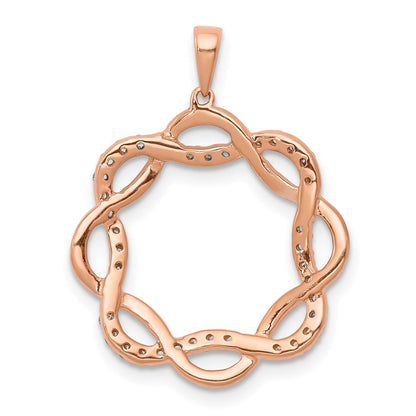 14K Roségold Anhänger mit 0,2 ct. echtem, verschlungenem Diamant