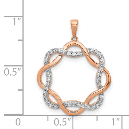 14K Roségold Anhänger mit 0,2 ct. echtem, verschlungenem Diamant