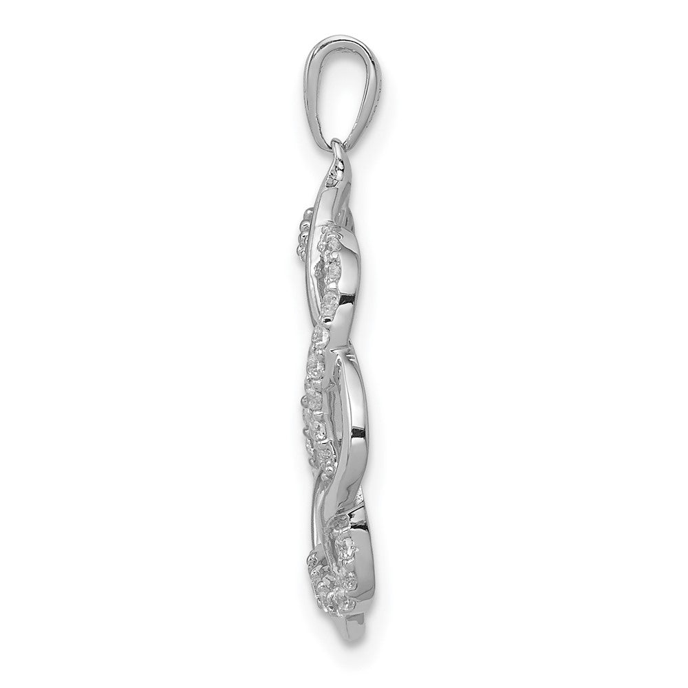 14 Karat Weißgold Anhänger mit gedrehtem Design und 0,2 ct. echten Diamanten