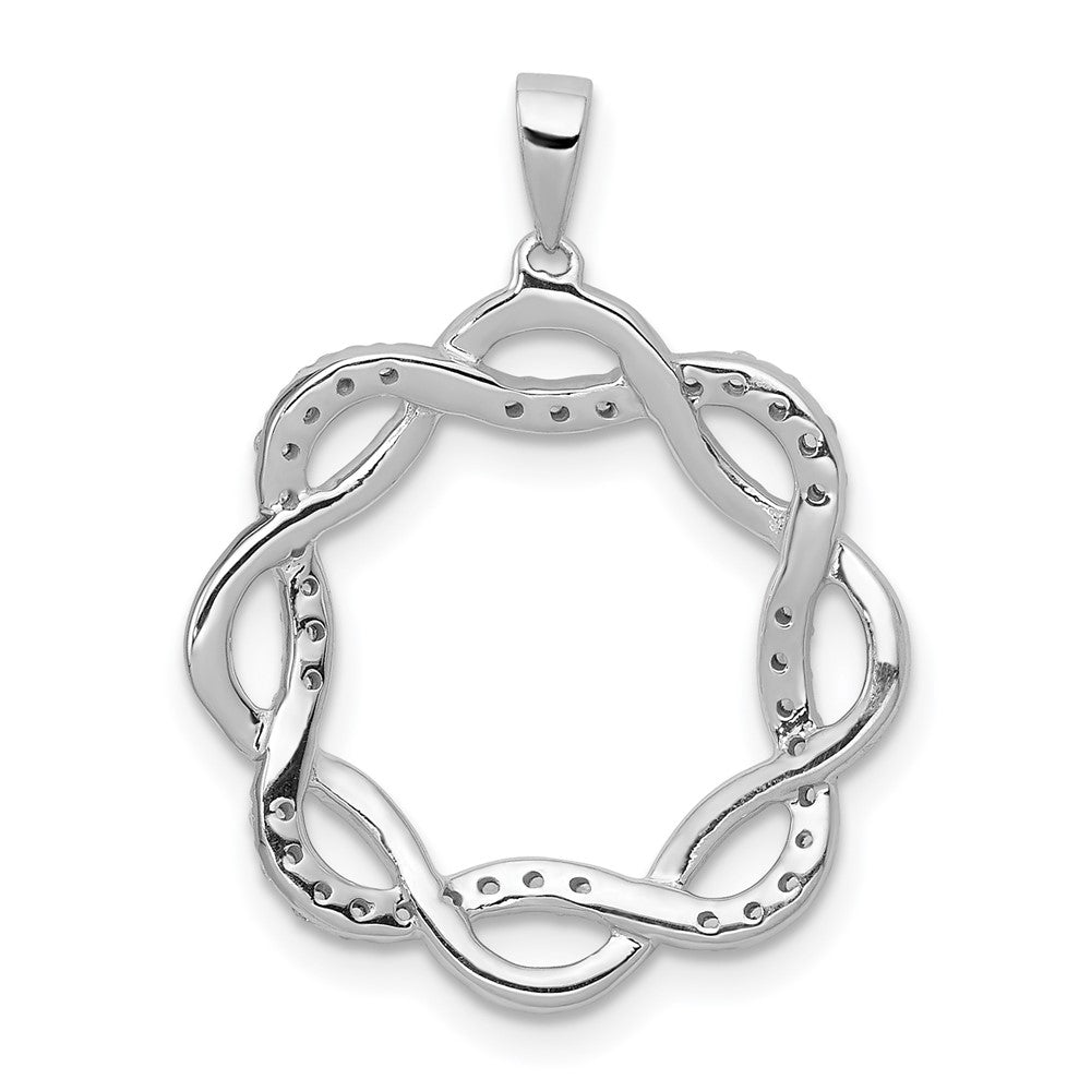 14 Karat Weißgold Anhänger mit gedrehtem Design und 0,2 ct. echten Diamanten