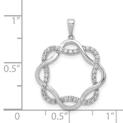 14 Karat Weißgold Anhänger mit gedrehtem Design und 0,2 ct. echten Diamanten