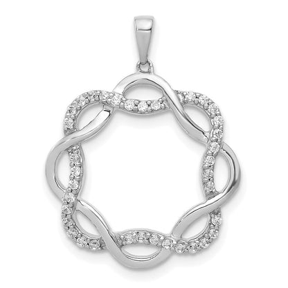 14 Karat Weißgold Anhänger mit gedrehtem Design und 0,2 ct. echten Diamanten