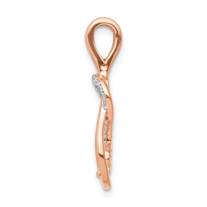 14K Roségold Diamant-Quadratknoten-Gleitanhänger, 0,16 ct., echte Diamanten