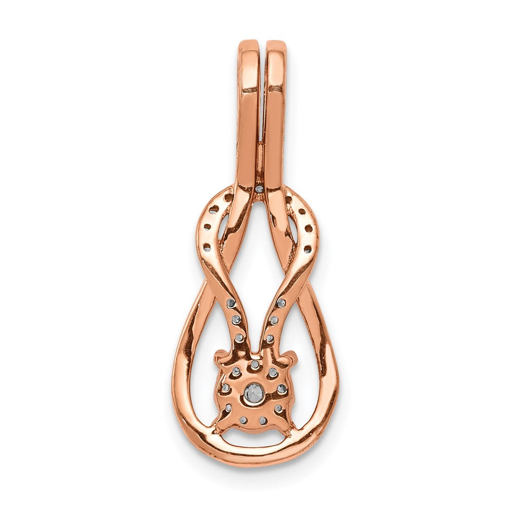 14K Roségold Diamant-Quadratknoten-Gleitanhänger, 0,16 ct., echte Diamanten