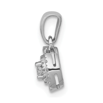 14K Weißgold Anhänger mit 0,25 ct. echten Diamanten, rund, Halo-Cluster-Design