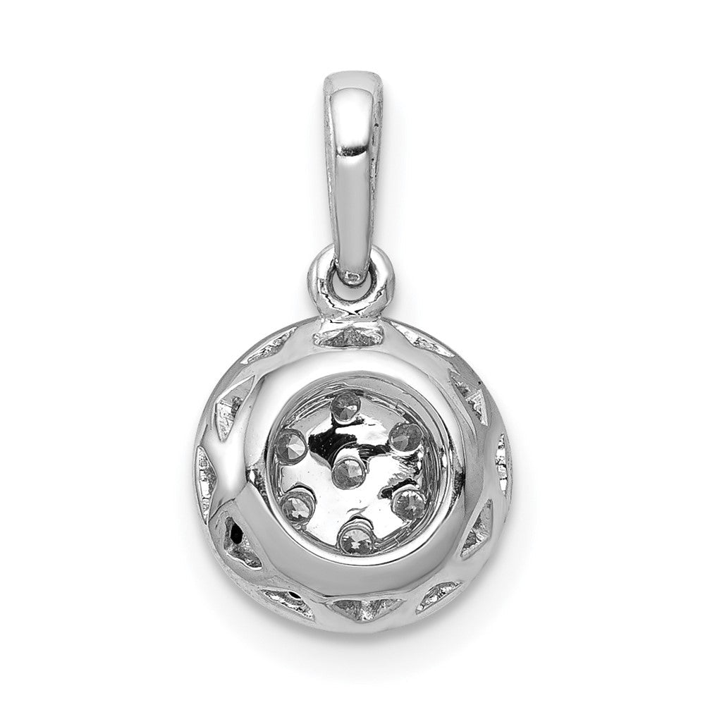 14K Weißgold Anhänger mit Kreis-Cluster aus 0,25 ct. echten schwarzen/weißen Diamanten