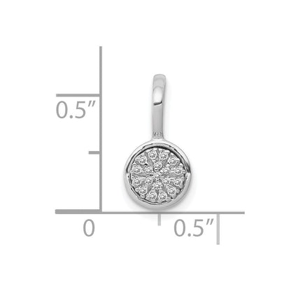 10K Weißgold 1/10ct. Diamant Kreis Cluster Anhänger