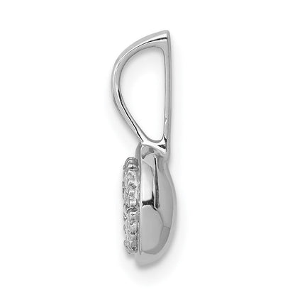 14K Weißgold 0,1 ct. Echter Diamant Kreis-Cluster-Anhänger