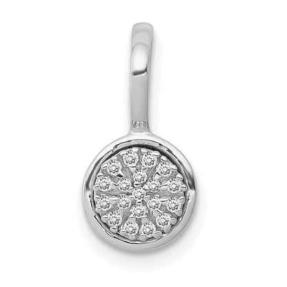 14K Weißgold 0,1 ct. Echter Diamant Kreis-Cluster-Anhänger