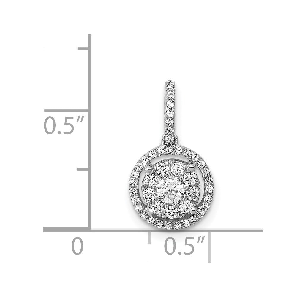 14K Weißgold Anhänger mit rundem Halo-Cluster aus 0,33 ct. echten Diamanten