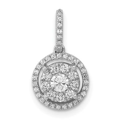 14K Weißgold Anhänger mit rundem Halo-Cluster aus 0,33 ct. echten Diamanten