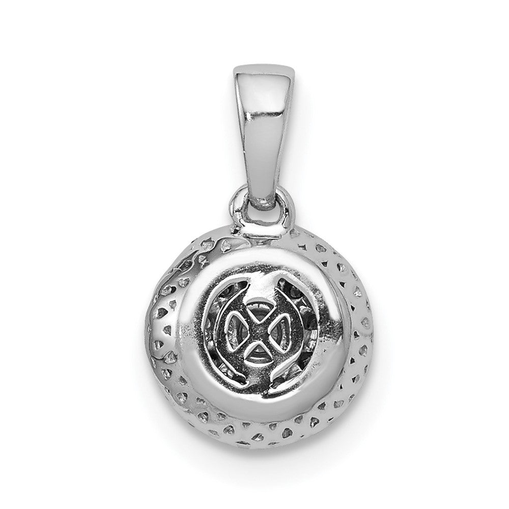 14 K Weißgold Anhänger mit 0,25 ct. echten Diamanten, rund, Halo-Cluster-Design