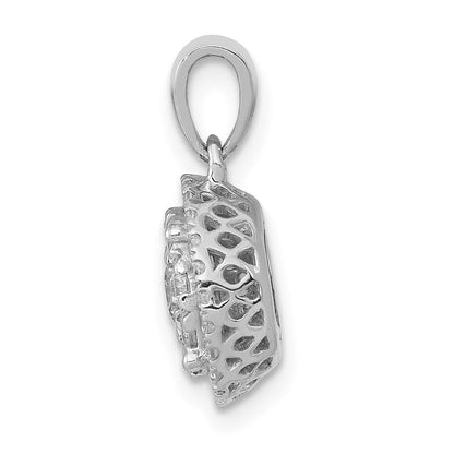 14 Karat Weißgold Anhänger mit 0,5 ct. echten Diamanten, rundem Halo-Cluster-Design