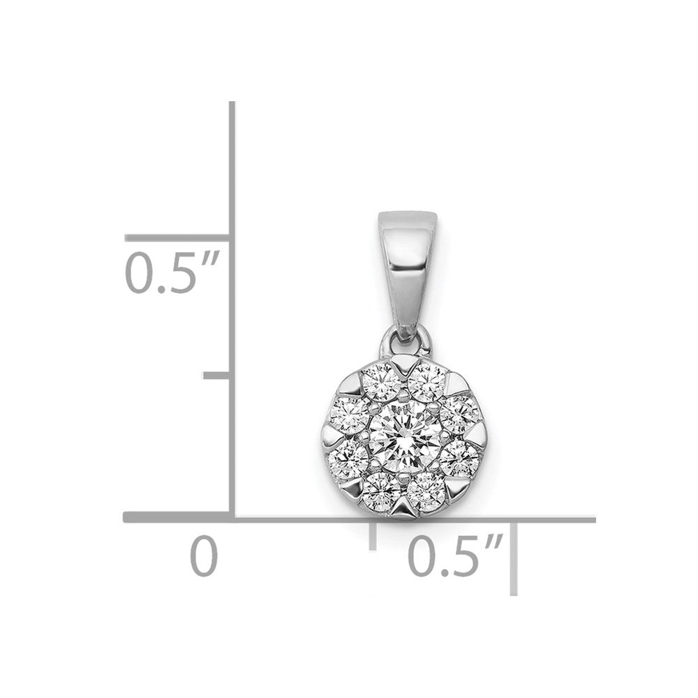 14 K Weißgold Anhänger mit Diamant-Kreis-Cluster, 0,33 ct. echte Diamanten