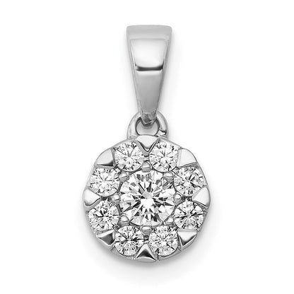 14 K Weißgold Anhänger mit Diamant-Kreis-Cluster, 0,33 ct. echte Diamanten