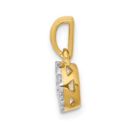 14K Gelbgold 0,33 ct. Echtdiamant-Kreis-Cluster-Anhänger
