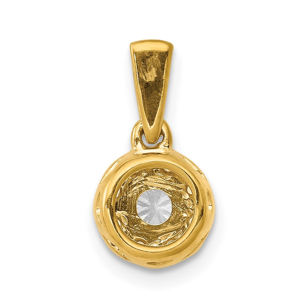 14K Gelbgold 0,33 ct. Echtdiamant-Kreis-Cluster-Anhänger