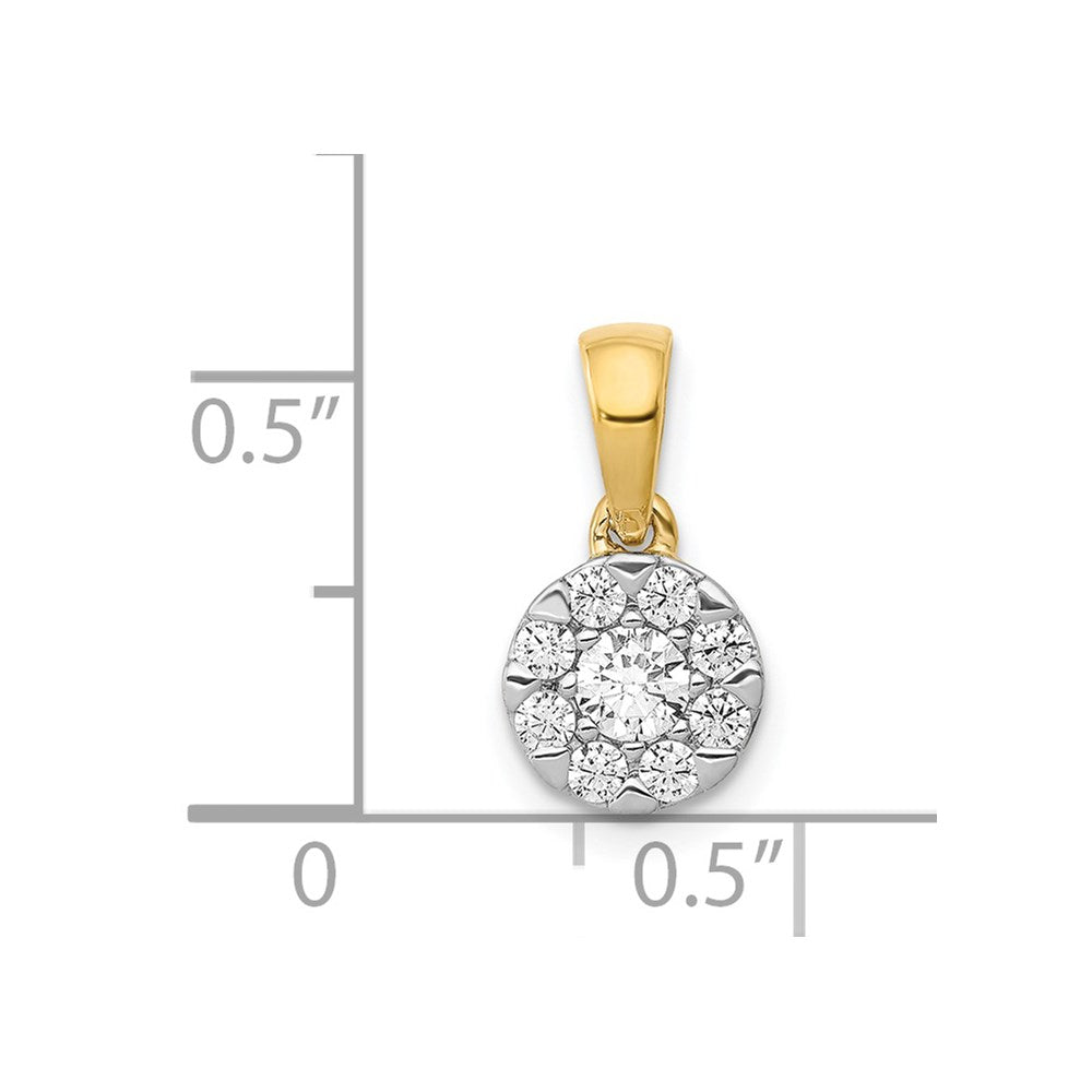 14K Gelbgold 0,33 ct. Echtdiamant-Kreis-Cluster-Anhänger