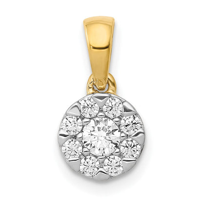 14K Gelbgold 0,33 ct. Echtdiamant-Kreis-Cluster-Anhänger