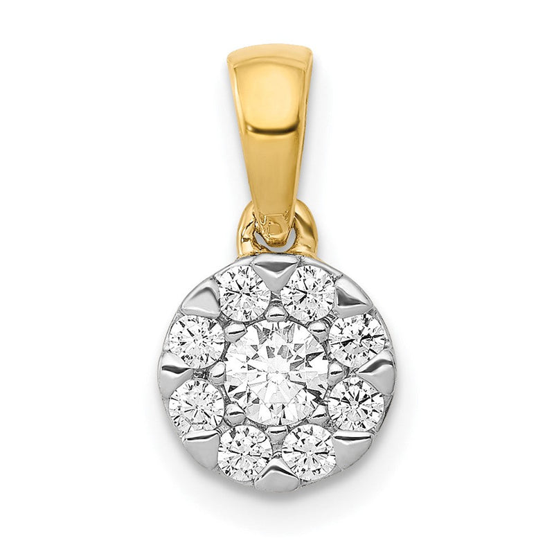 14K Gelbgold 0,33 ct. Echtdiamant-Kreis-Cluster-Anhänger