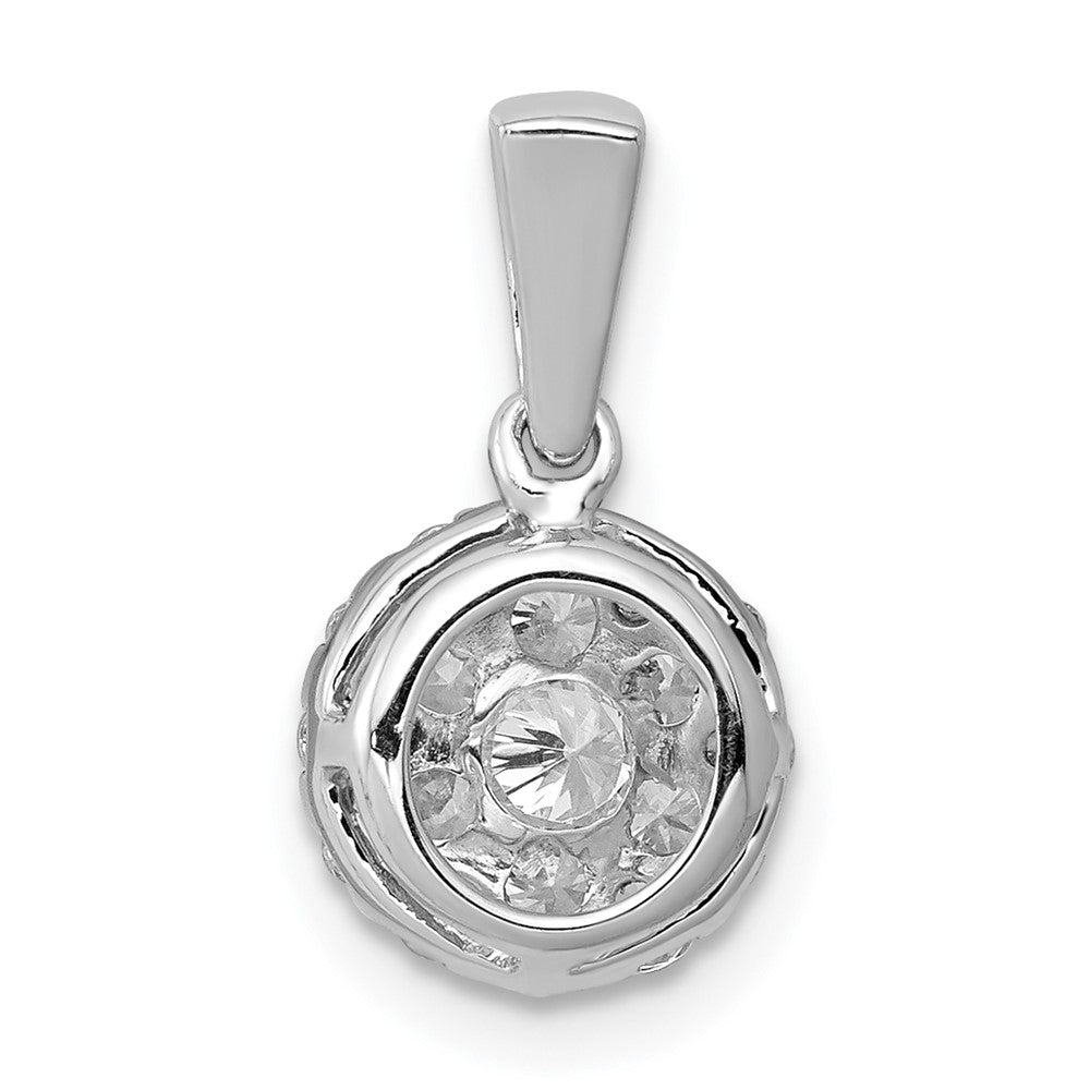 14K Weißgold 0,5 ct. Echtdiamant-Kreis-Cluster-Anhänger