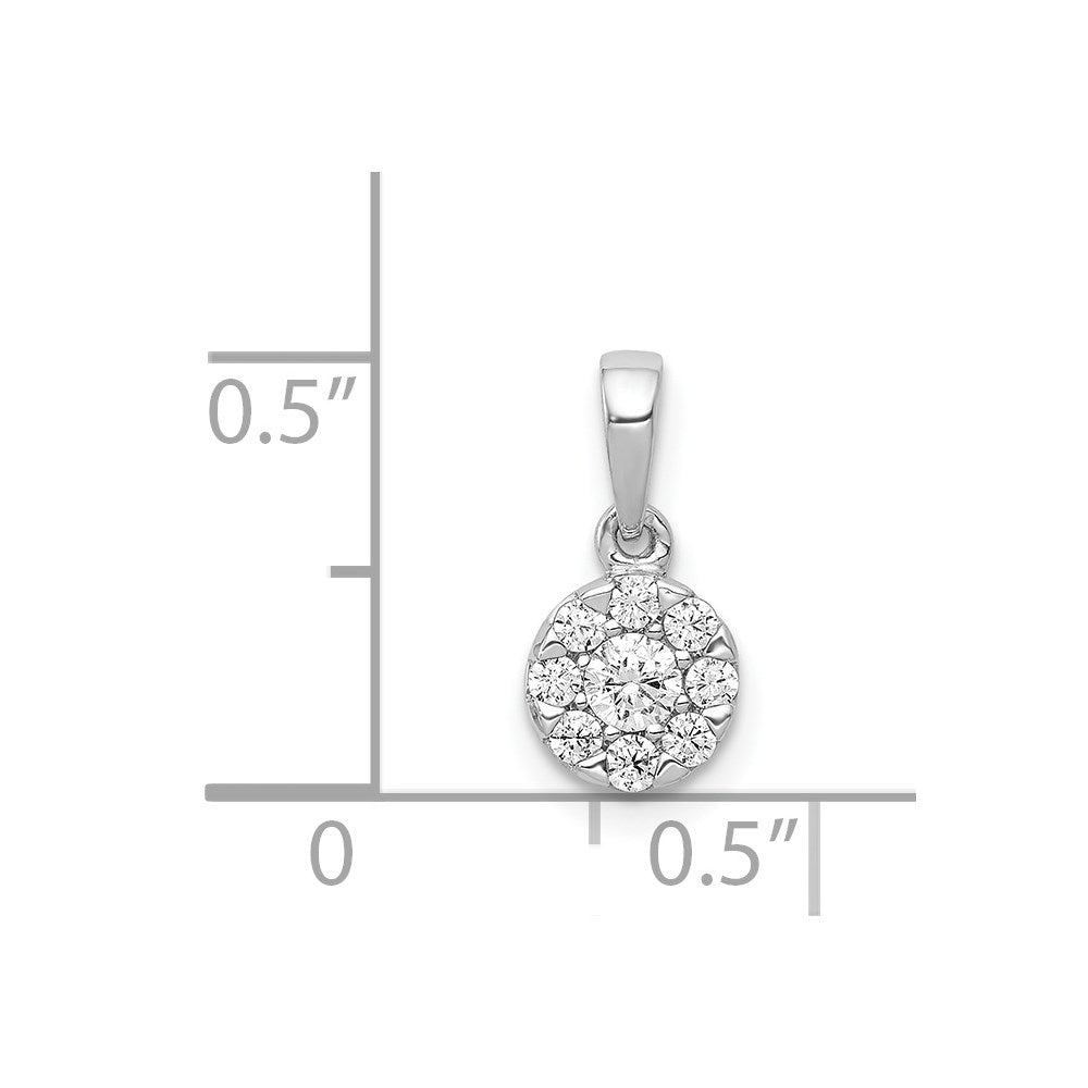 14K Weißgold Anhänger mit Kreis-Cluster aus 0,25 ct. echten Diamanten