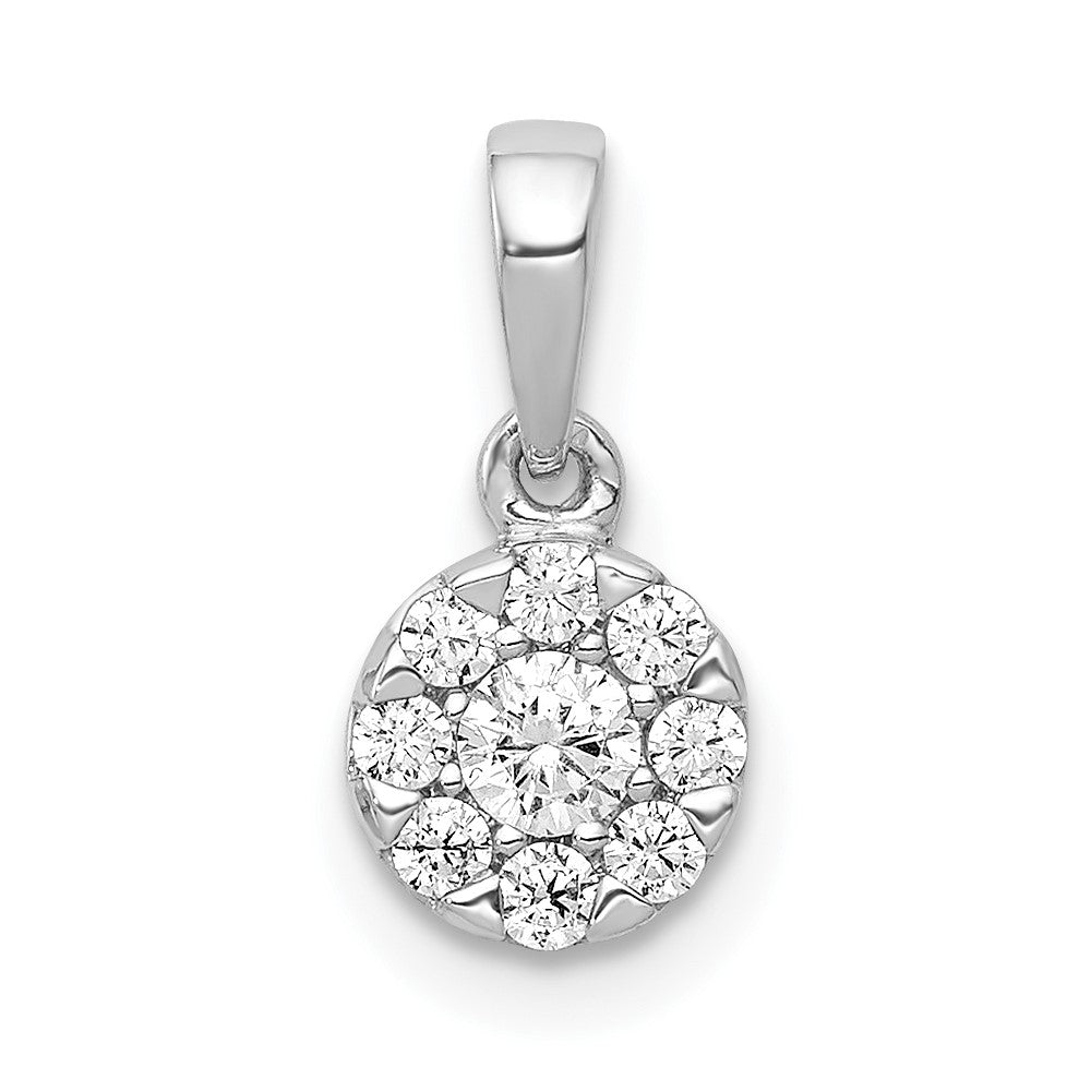 14K Weißgold Anhänger mit Kreis-Cluster aus 0,25 ct. echten Diamanten