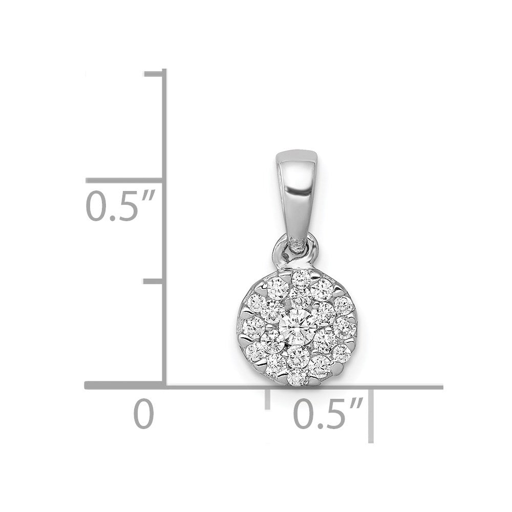 14K Weißgold Anhänger mit Kreis-Cluster aus 0,25 ct. echten Diamanten