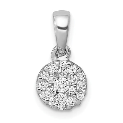 14K Weißgold Anhänger mit Kreis-Cluster aus 0,25 ct. echten Diamanten