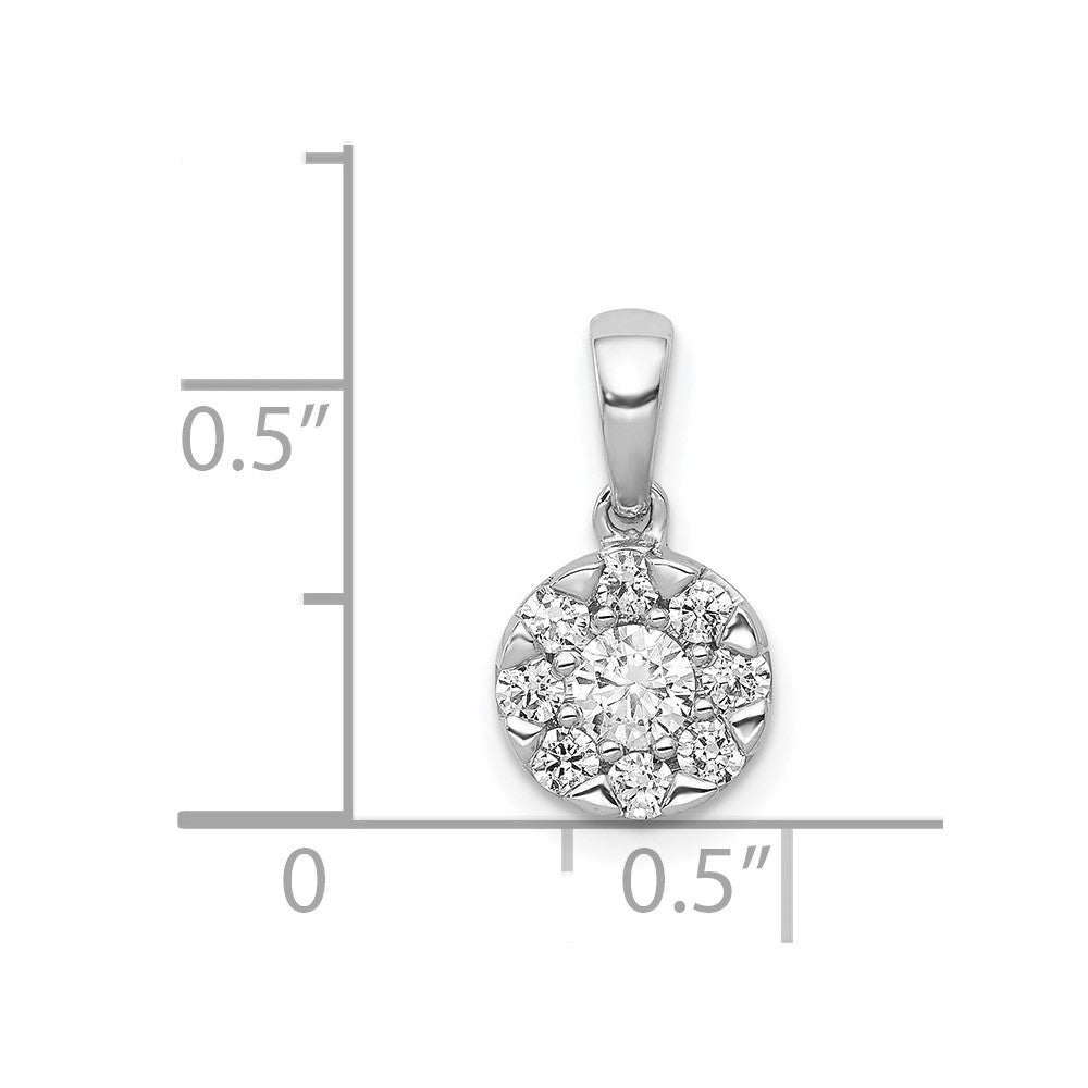 14K Weißgold Anhänger mit Diamant-Cluster in Kreisform, 0,5 ct., echte Diamanten