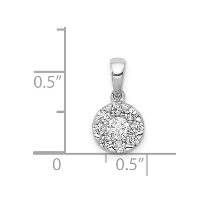14K Weißgold Anhänger mit Diamant-Cluster in Kreisform, 0,5 ct., echte Diamanten