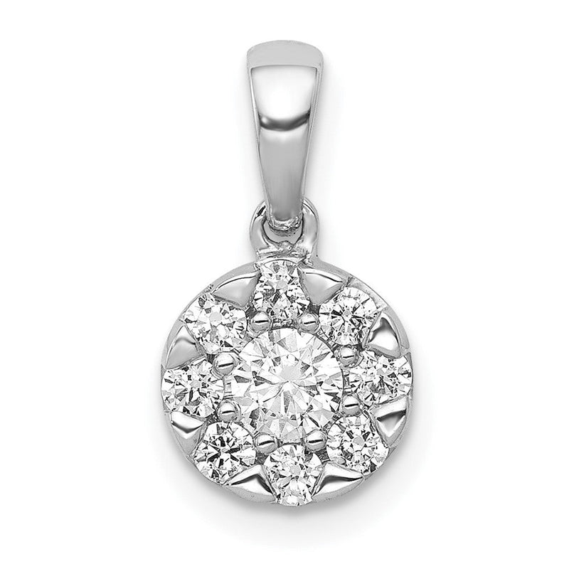 14K Weißgold Anhänger mit Diamant-Cluster in Kreisform, 0,5 ct., echte Diamanten