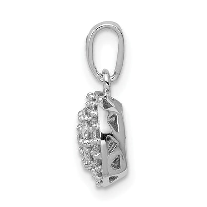 14 K Weißgold Anhänger mit rundem Diamant-Cluster im Halo-Design, 0,25 ct., echter Diamant