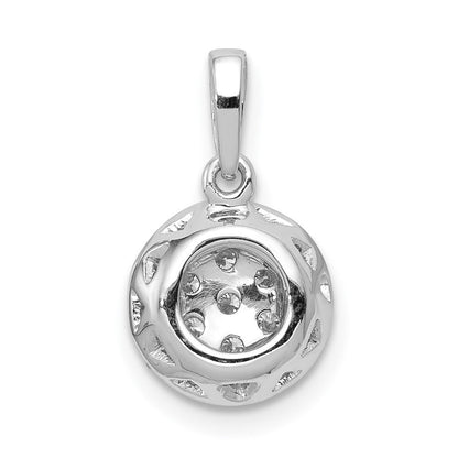 14K Weißgold Anhänger mit 0,25 ct. laborgezüchtetem Diamant VS/SI+ G+, rund, Halo-Cluster