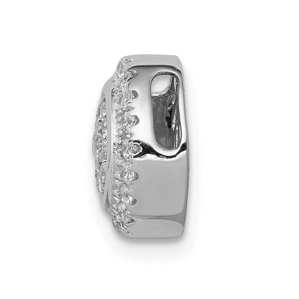 14K Weißgold Beweglicher 0,33 ct. Echter Diamant Kreis-Gleitanhänger