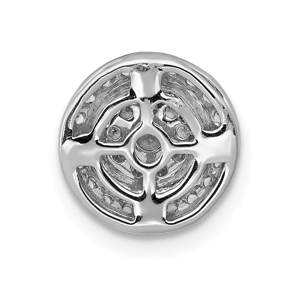 14K Weißgold Beweglicher 0,33 ct. Echter Diamant Kreis-Gleitanhänger