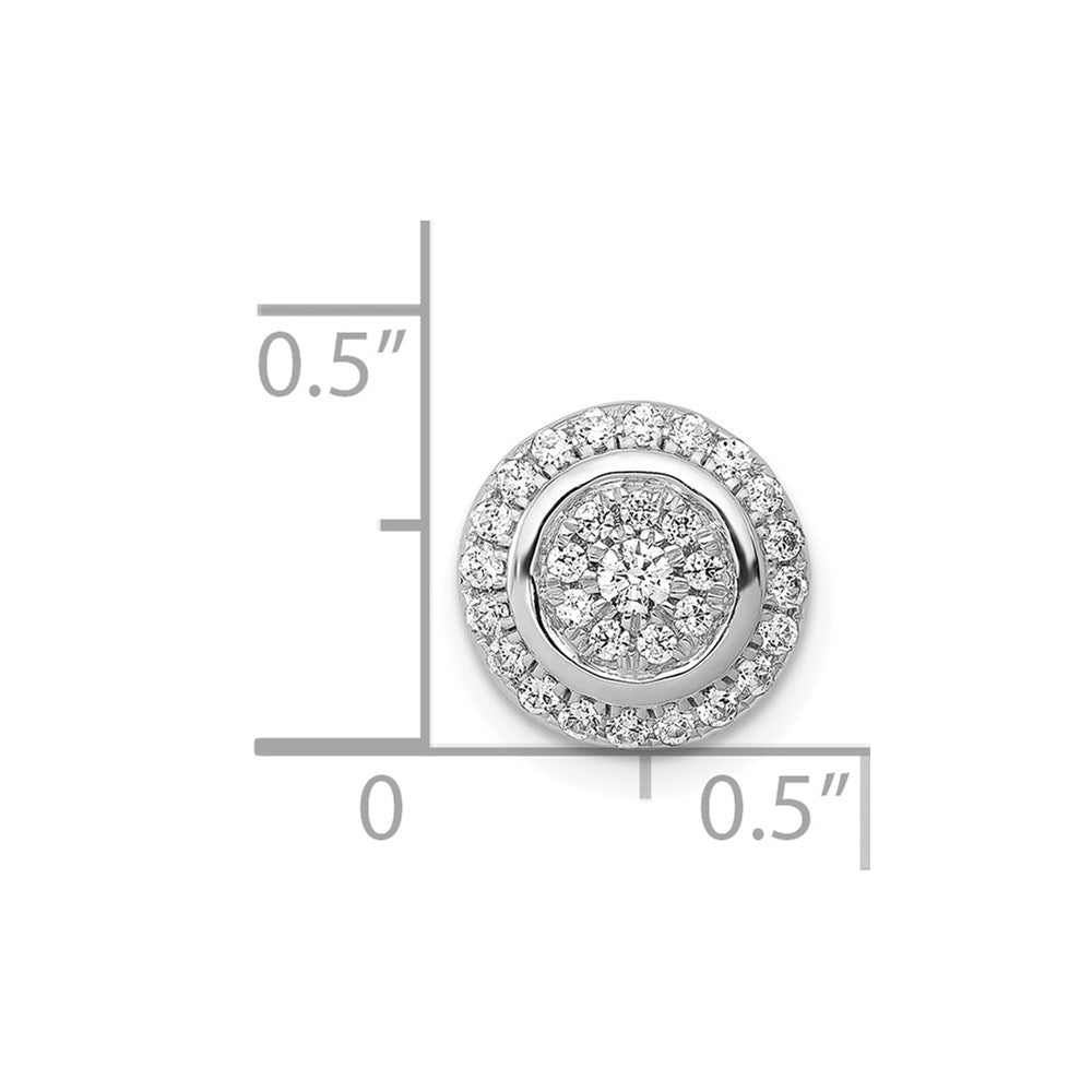 14K Weißgold Beweglicher 0,33 ct. Echter Diamant Kreis-Gleitanhänger