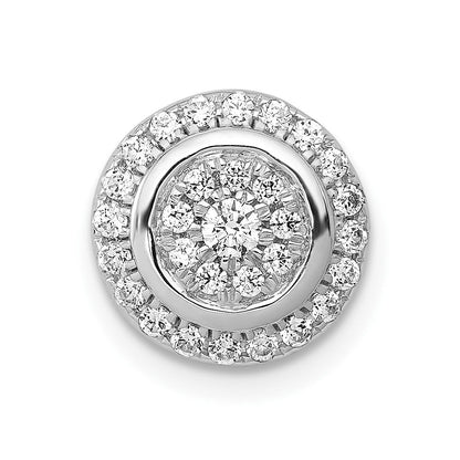 14K Weißgold Beweglicher 0,33 ct. Echter Diamant Kreis-Gleitanhänger