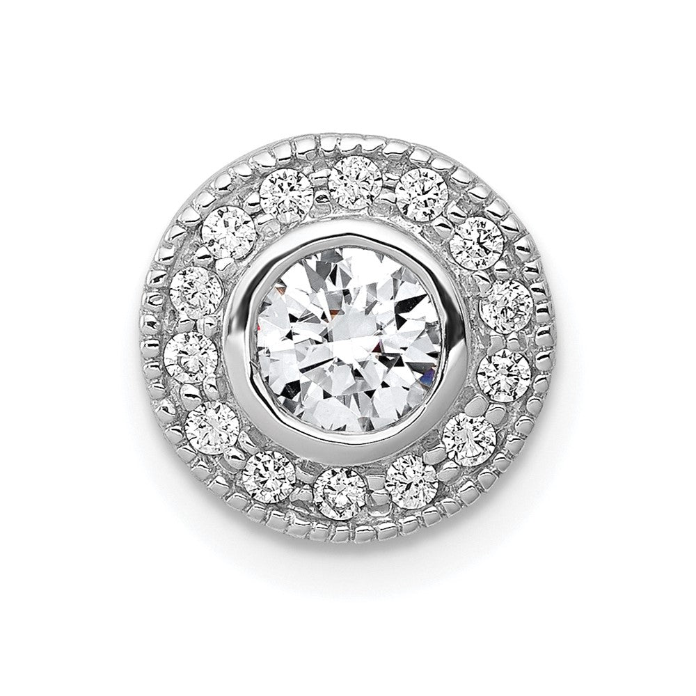 14K Weißgold Kettenanhänger mit 0,5 ct. Laborgezüchteten Diamanten VS/SI+ G+ im Rundschliff mit Halo