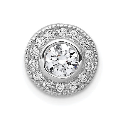 14K Weißgold Kettenanhänger mit 0,5 ct. Laborgezüchteten Diamanten VS/SI+ G+ im Rundschliff mit Halo